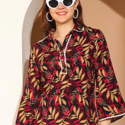 COLOR STUDIO Floral Print Bell Sleeve Shirt Style Top-image-15