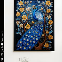 SOWPEACE Black & Blue 1 Piece Canvas Birds and Animals Wall Photographs-image-66