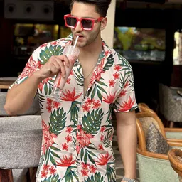 GRITSTONES Men Comfort Floral Opaque Printed Casual Shirt-picture-24
