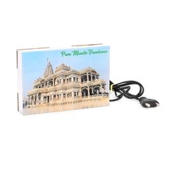 SOMIL Prem Mandir Vrindavan Printed Wood Wall Lamp-image-37