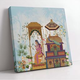Aura Blue & Gold-Toned 1 Piece Wood Other Wall Paintings-image-25