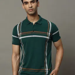 OGEN Men Printed Polo Collar Pockets T-shirt-image-82