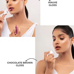 BLUR INDIA Set Of 2 Dude Dont Touch Lip Gloss - 2.5 ml Each - Mauve & Chocolate Brown image 2