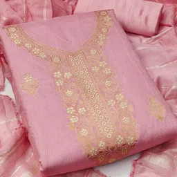 KALINI Floral Woven Design Zari Banarasi Jacquard Unstitched Dress Material-picture-50