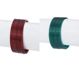 1ST TIME Set Of 24 Maroon Alloy Bangles-picture-21