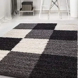 Banchmark Home Furnishings Black Geometric Anti-Skid Polyester Carpet-picture-26