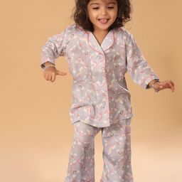 The Mini Trunk Kids Graphic Printed Pure Cotton Shirt & Pyjamas Night suit-image-70