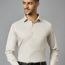 LOUIS STITCH Men Classic Slim Fit Spread Collar Textured Formal Shirt-image-15