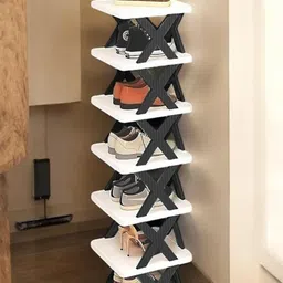 Go Hooked 7-Tier Durable Plastic Organizer lightweight Storage Shoe Rack-47