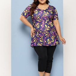 BAESD Plus Size Printed Swimwear & Attached Shorts With Goggle-image-43