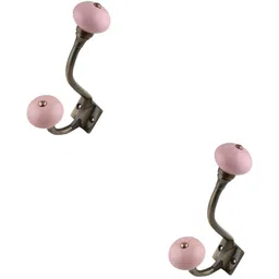 IndianShelf 2 Pcs Ceramic Solid Wall Hangings Key Hooks-image-73