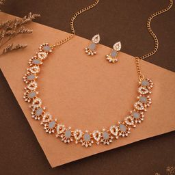 Brado Jewellery Pack Of 2 Gold Plated American Diamond Jewellery Sets-image-62