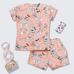 YK Disney Girls Mickey Mouse Printed T-shirt with Shorts-image-47