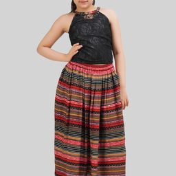 BEING NAUGHTY Girls Self Design Halter Neck Sleeveless Top With Skirt-image-11