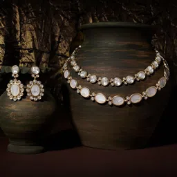 AMI Gold-Plated Stone-Studded Jewellery Set-64
