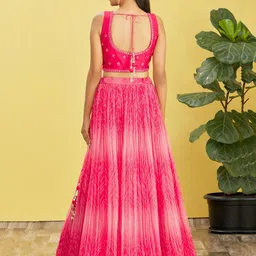 DIVASTRI Embroidered Sequinned Semi-Stitched Lehenga & Unstitched Blouse With Dupatta image 5