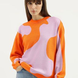 United Colors of Benetton Women Cotton Colourblocked Round Neck Pullover-picture-3