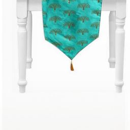 Pink Parrot Multi Color Ethnic Motifs Polyester Jacquard silk table runner-image-66