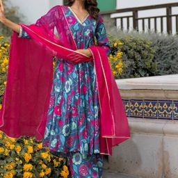 Moda Rapido Women Ethnic Motifs Printed Regular Kurta with Trousers & With Dupatta-picture-53