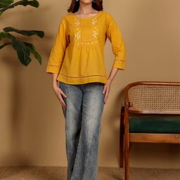 Chowkhat Floral Cotton Top-image-12