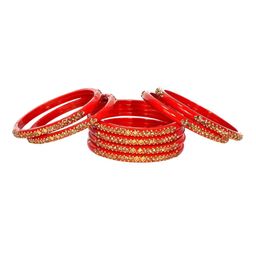 SEEMO Set Of 8 Stone Studded Bangle-image-60