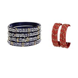 SOMIL Set of 24 Blue Alloy Bangles-image-75