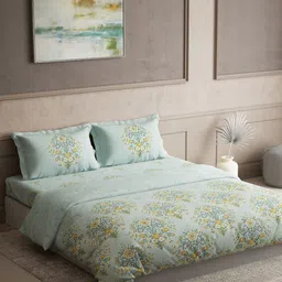 DDecor Green & Yellow 4 Pieces Ethnic Motifs Cotton Double King Regular Bedding Set-picture-24