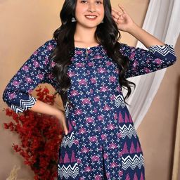 Moktika Women Abstract Printed Round Neck Cotton Top-image-31