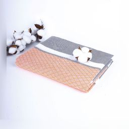The Bath Community Orange & White Printed Cotton 150 GSM Brocade Bath Towel-15