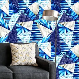 ArtzFolio Printed UV-Resistant Anti-Bacterial Abstract Marine TrianglesPeel & Stick Wallpaper-image-94