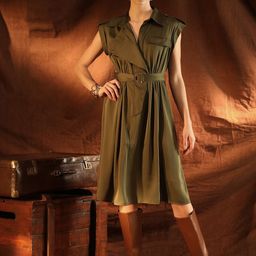 Kazo Bree Women Shirt Collar Shirt Midi Dress-image-45