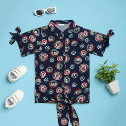 V-Mart Girls Geometric Printed Shirt Collar Top-picture-46
