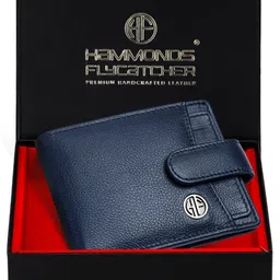 hammonds flycatcher Men Casual, Formal, Evening/Party, Travel, Trendy Blue Genuine Leather RFID Wallet - Mini-picture-3