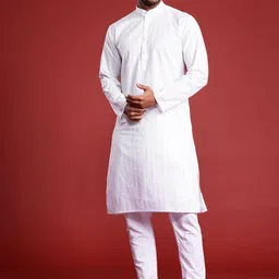 MANQ Men Chikankari Kurta-13