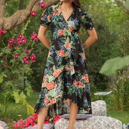 JISORA Floral Print Midi Dress-image-13