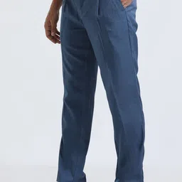 NEVER NEUD Men Relaxed Straight Fit Pleated Trousers-image-27