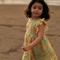 Tura Turi Floral Print Flutter Sleeve Fit & Flare Dress-image-63