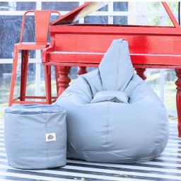 XL Faux Leather Bean Bag Filled with Beans | Ready To Use Teardrop Bean Bag With Bean Filling-image-47