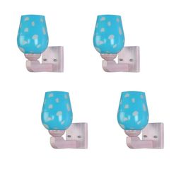 Somil Premium Designer Glass Wall / Night Lamp Elegant & Stylish Dcor Accent for Modern Interiors, color- Firozi, White, Size- 21 X 26 X 24 CM-image-81
