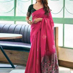 Sanwariya Silk Woven Design Zari Silk Blend Kanjeevaram Saree-picture-39