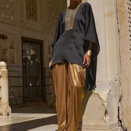 Dash and Dot Embroidered Round Neck Tunic With Trouser-14