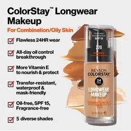 Revlon Colorstay Long Wear Make Up Vitamin E SPF 15 Foundation 30ml - Natural Tan image 4