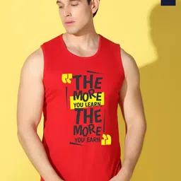 WOOSTRO Pack Of 2 Printed Combo Cotton Gym InnerwearVests VWS26(MORE RED)(ENJOY NAVY)-25