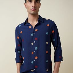 Thomas Scott Men Premium Embroidered Slim Fit Casual Shirt-image-73