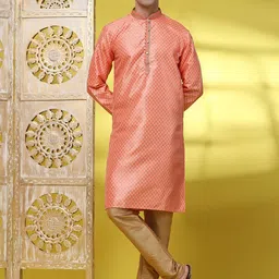 SKAVIJ Ethnic Motifs Embroidered Thread Work Kurta with Pyjama-image-8