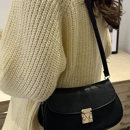LULU & SKY Textured PU Structured Handheld Bag with Fringed image 3