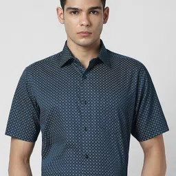 Van Heusen Men Micro Ditsy Printed Pure Cotton Formal Shirt-image-66