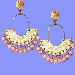 Anouk Gold-Plated Pearls Beaded Crescent Shaped Drop Earrings-image-19