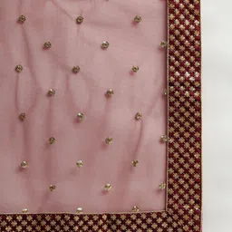 FABPIXEL Embroidered Sequinned Semi-Stitched Lehenga & Unstitched Blouse With Dupatta image 4