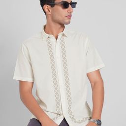 Peregrine by Pantaloons Geometric Printed Short Sleeves Casual Shirt-picture-10
